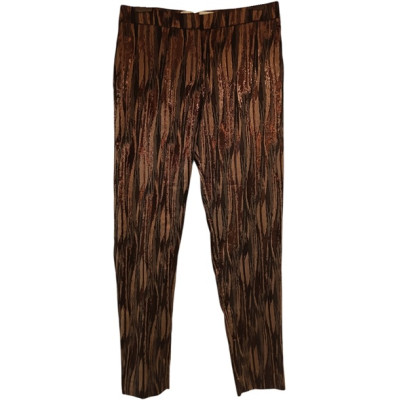 Nineminutes - Pantalone da donna in cotone multicolore a fantasia dorata - Italianfashionglam