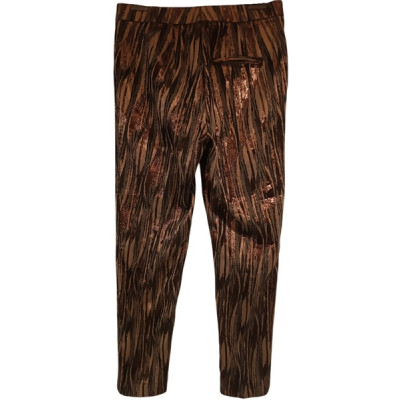 Nineminutes - Pantalone da donna in cotone multicolore a fantasia dorata - Italianfashionglam