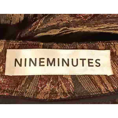 Nineminutes - Pantalone da donna in cotone multicolore a fantasia dorata - Italianfashionglam