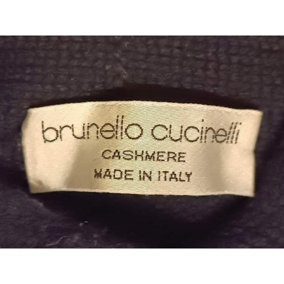 Brunello Cucinelli - Pullover da uomo in lana cashmere e seta blu scuro - Italianfashionglam