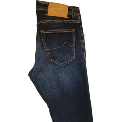 Jacob Cohën - Blue jeans da uomo in cotone 5 tasche slim fit - Italianfashionglam