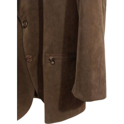 Armani Collezioni - Giacca da uomo in velluto color tortora - Italianfashionglam