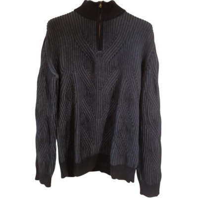 Hugo Boss - Maglione da uomo in lana vergine color blu - Italianfashionglam