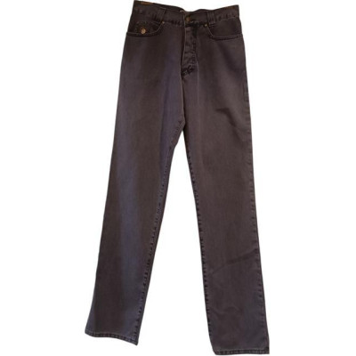 Versace - Grey jeans da donna in cotone dritti 5 tasche - Italianfashionglam