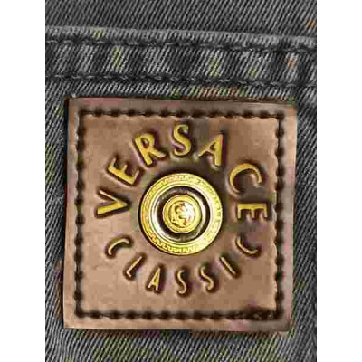 Versace - Grey jeans da donna in cotone dritti 5 tasche - Italianfashionglam