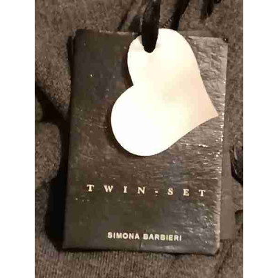 Twin-Set - Abito tubino in tessuto di viscosa e lana grigio- Italianfashionglam