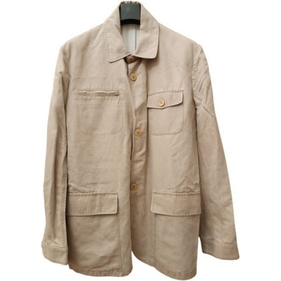 Fay - Giaccone glamour da uomo in cotone e lino beige - Italianfashionglam