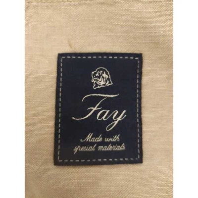 Fay - Giaccone glamour da uomo in cotone e lino beige - Italianfashionglam