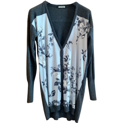 Angelo Marani - Cardigan da donna in seta e lana merino grigio - Italianfashionglam