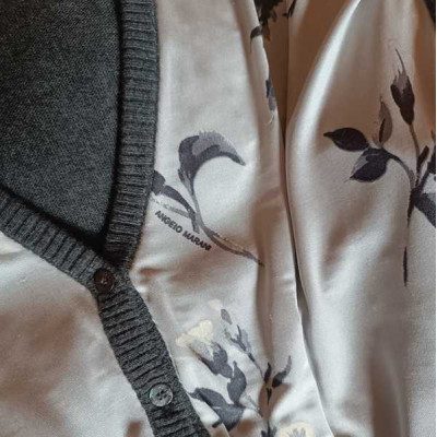 Angelo Marani - Cardigan da donna in seta e lana merino grigio - Italianfashionglam