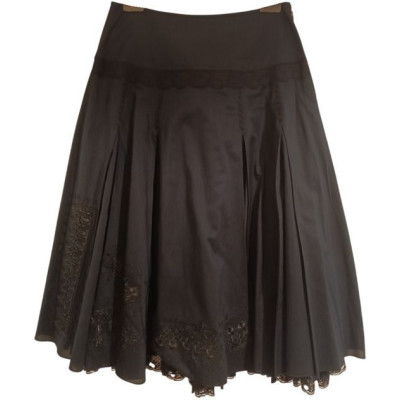 Marella - Gonna in puro cotone di color nero con ricami - Italianfashionglam