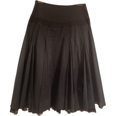 Marella - Gonna in puro cotone di color nero con ricami - Italianfashionglam