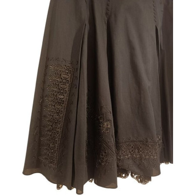 Marella - Gonna in puro cotone di color nero con ricami - Italianfashionglam