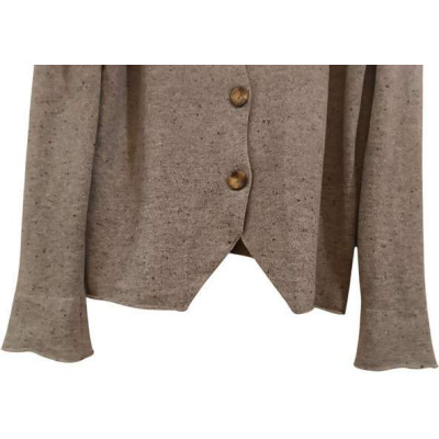 Fabiana Filippi - Cardigan da donna in lana merino grigio chiaro  - Italianfashionglam