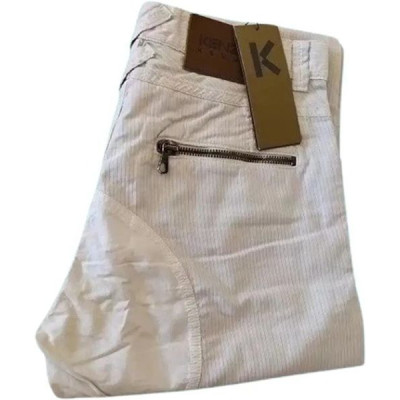 Kenzo - Pantalone chino da uomo in cotone grigio chiaro - Italianfashionglam