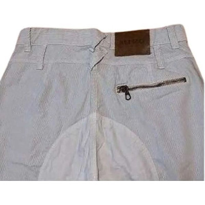 Kenzo - Pantalone chino da uomo in cotone grigio chiaro - Italianfashionglam
