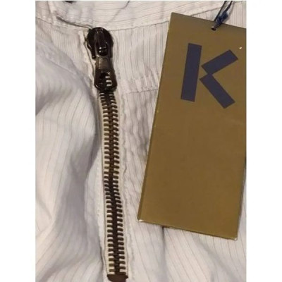 Kenzo - Pantalone chino da uomo in cotone grigio chiaro - Italianfashionglam