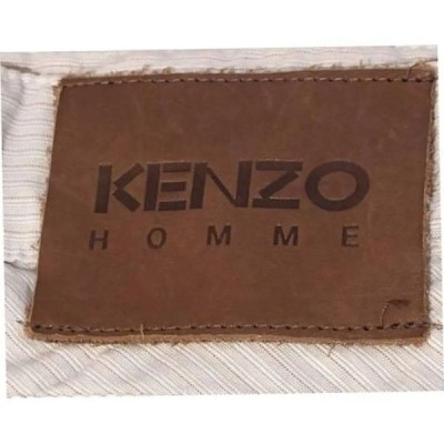 Kenzo - Pantalone chino da uomo in cotone grigio chiaro - Italianfashionglam