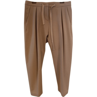 Liviana Conti - Pantalone da donna a carota in lana color beige. Italianfashionglam