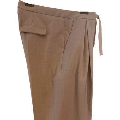 Liviana Conti - Pantalone da donna a carota in lana color beige. Italianfashionglam