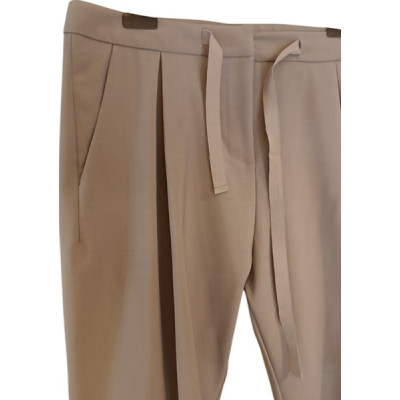 Liviana Conti - Pantalone da donna a carota in lana color beige. Italianfashionglam