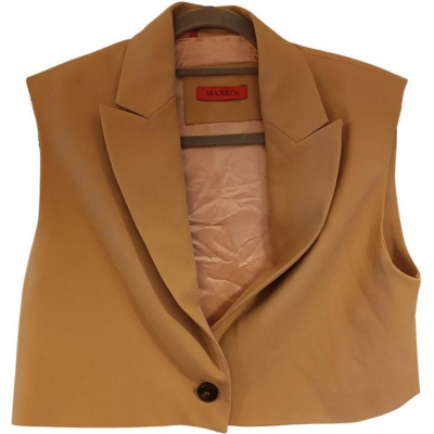 MaxMara - Gilet da donna in viscosa colore cammello - Italianfashionglam