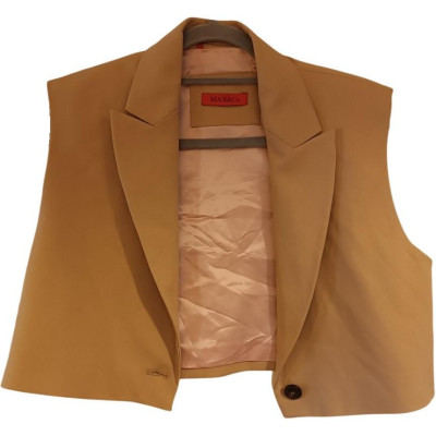 MaxMara - Gilet da donna in viscosa colore cammello - Italianfashionglam