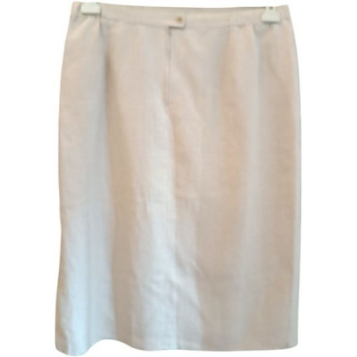 Marina Rinaldi - Gonna a trapezio in lino di colore beige - Italianfashionglam