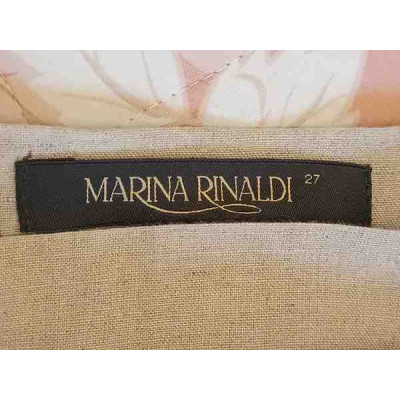 Marina Rinaldi - Gonna a trapezio in lino di colore beige - Italianfashionglam