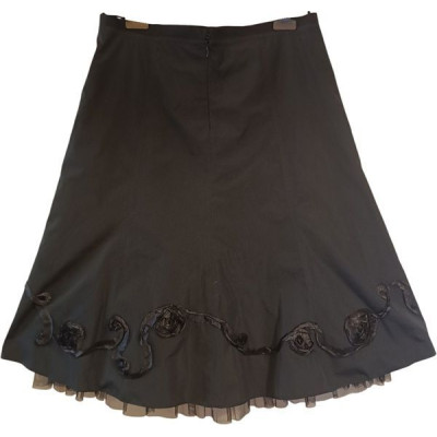 Marella - Gonna in poliestere nero svasata con ricami - Italianfashionglam