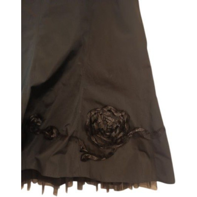 Marella - Gonna in poliestere nero svasata con ricami - Italianfashionglam