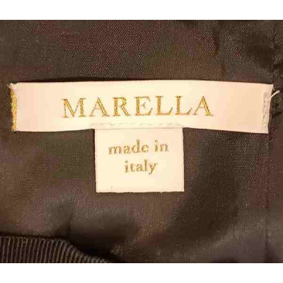 Marella - Gonna in poliestere nero svasata con ricami - Italianfashionglam