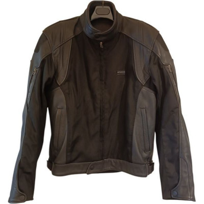 Revit - Giacca tecnica da motociclista in vera pelle nera - Italianfashionglam