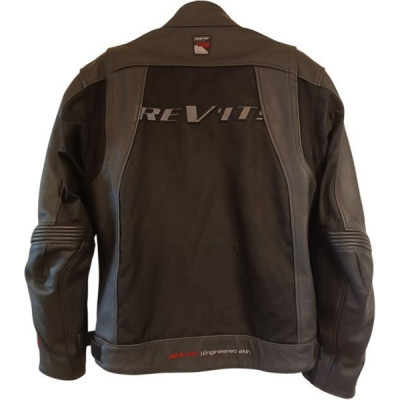 Revit - Giacca tecnica da motociclista in vera pelle nera - Italianfashionglam