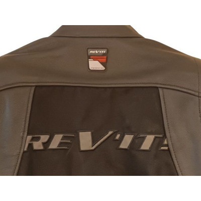 Revit - Giacca tecnica da motociclista in vera pelle nera - Italianfashionglam