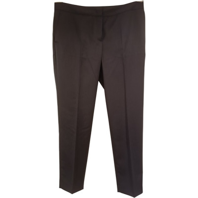 Trussardi - Pantalone da donna in lana blu scuro a gamba dritta - Italianfashionglam