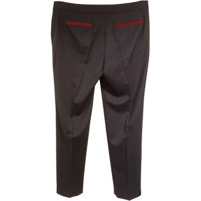 Trussardi - Pantalone da donna in lana blu scuro a gamba dritta - Italianfashionglam