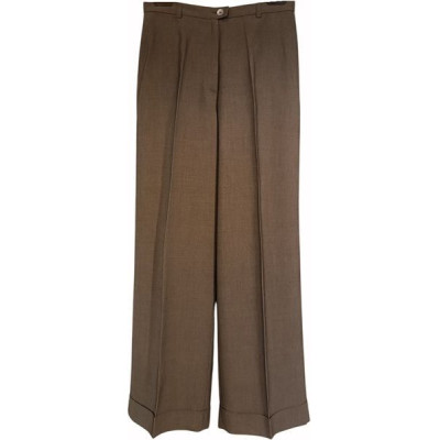 Marella- Pantalone da donna palazzo misto seta grigio - Italianfashionglam