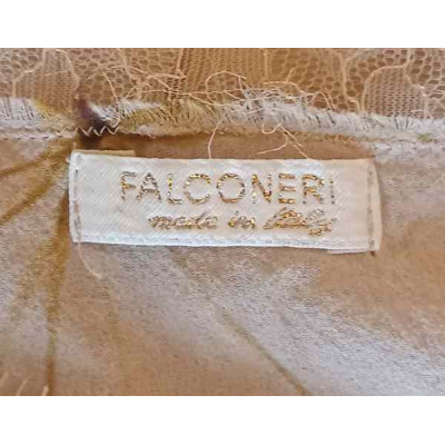 Falconeri - Top in pura seta color cipria fantasia floreale  - Italianfashionglam