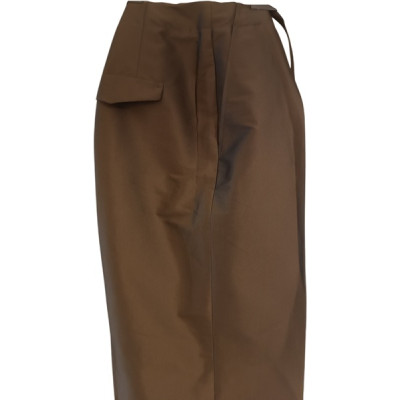 Luisa Cerano - Pantalone da donna in seta stretch marrone - Italianfashionglam
