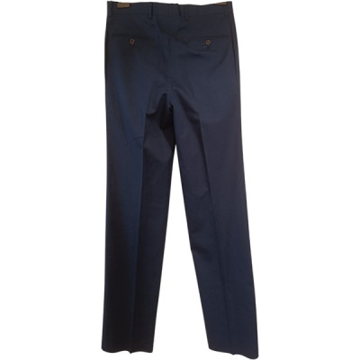 Eredi Pisanò - Pantalone dritti da uomo in puro cotone blu - Italianfashionglam