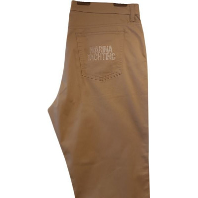 Marina Yachting - Jeans da donna in cotone stretch beige - Italianfashionglam