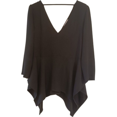 Patrizia Pepe - Blusa in acetato color nero a doppio scollo - Italianfashionglam