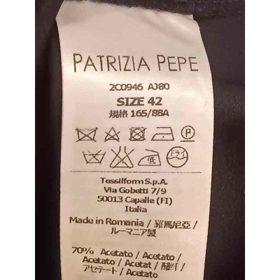 Patrizia Pepe - Blusa in acetato color nero a doppio scollo - Italianfashionglam