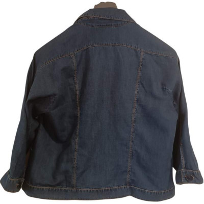 Marina Rinaldi - Blazer da donna in lino color blue jeans - Italianfashionglam