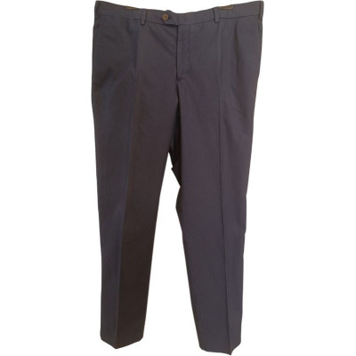 Pal Zileri - Pantalone da uomo in misto di cotone color blu in gessato grigio - Italianfashionglam