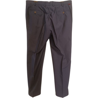 Pal Zileri - Pantalone da uomo in misto di cotone color blu in gessato grigio - Italianfashionglam