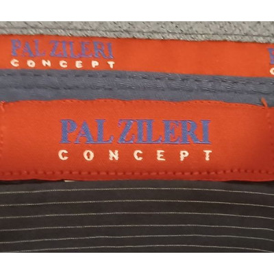Pal Zileri - Pantalone da uomo in misto di cotone color blu in gessato grigio - Italianfashionglam