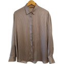 Falconeri - Camicia da donna in seta rigata bianco grigio - Italianfashionglam