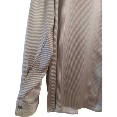 Falconeri - Camicia da donna in seta rigata bianco grigio - Italianfashionglam